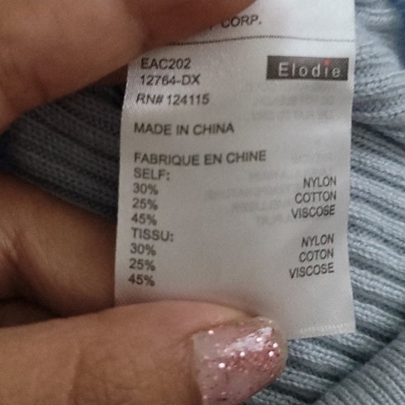 NWOT WOMEN'S ELODIE RIBBED WRAP SWEATER SIZE SMALL BLUE - Picture 2 of 3